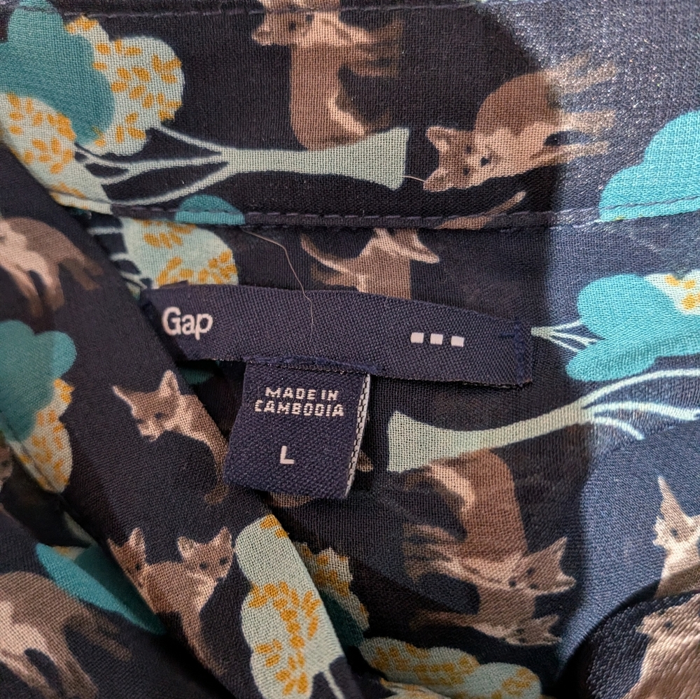 Gap Sleeveless Dress With Blue Jacket Both With Foxes Size Large - Picture 8 of 15